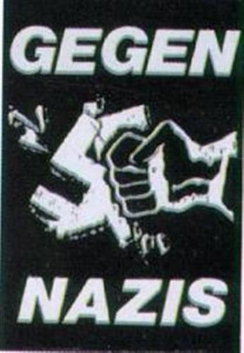 Protest-Fahne 'GEGEN Nazis' – 150x90 Cm, Weiß-schwarz, Aus Polyester, Waschbar
